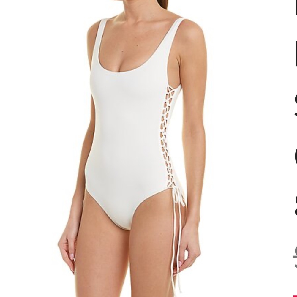 Melissa Odabash White Lace-Up One-Piece Swimsuit